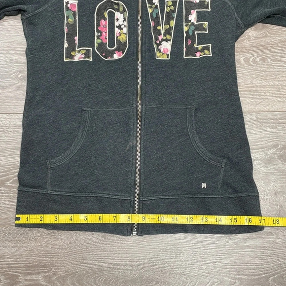 Victoria’s Secret Angels Floral “LOVE” Graphic Full Zip Hooded Sweatshirt M - Picture 10 of 16